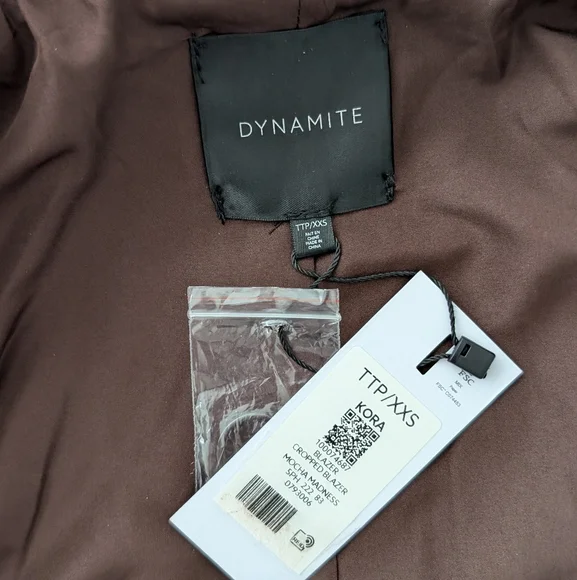 NWT Dynamite Mocha Brown Croc-Embossed Faux Leather Blazer/Jacket - Picture 2 of 5